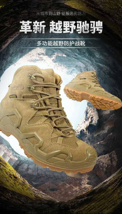 ROCKROOSTER Hiking shoes Men waterproof hunting Boots Tactical Desert Combat Boots trekking Ankle mountian cow Leather Sneakers
