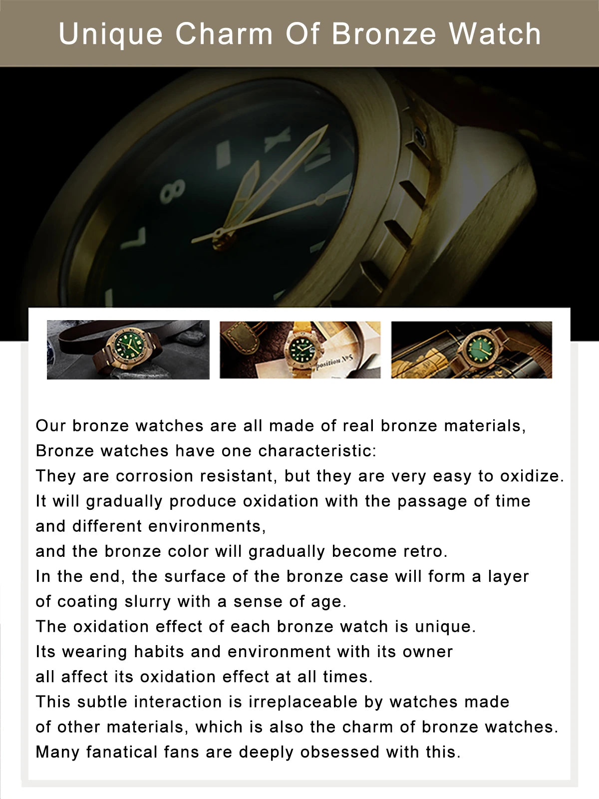San Martin 42mm Retro Titanium Diver Watch NH35 Automatic Men Mechanical Watches Bronze Bezel Sapphire Luminous Waterproof 200m