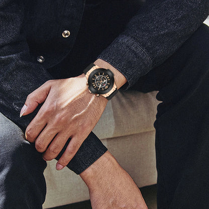 2023 New Men's Watch Top Brand Luxury Sports Silicone Strap Japanese Movement Calendar Quartz Waterproof Watch Relogio Masculino