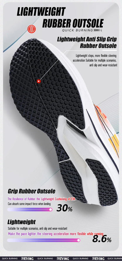IRUNSVAN Co-Branded Fast Burning 1.0 Carbon Plate Running Shoes for Men's Marathon Training Shock-Absorbing and Breathable