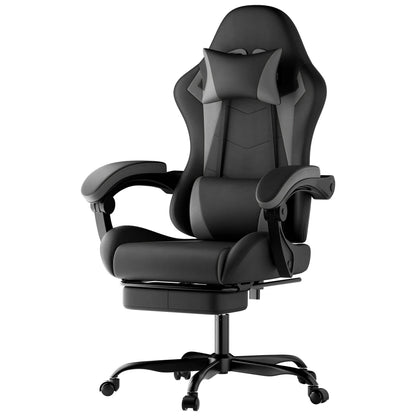Gaming Chair Ergonomic Gaming Chair with Lumbar Support and Headrest, Gamer Chair Height Adjustable