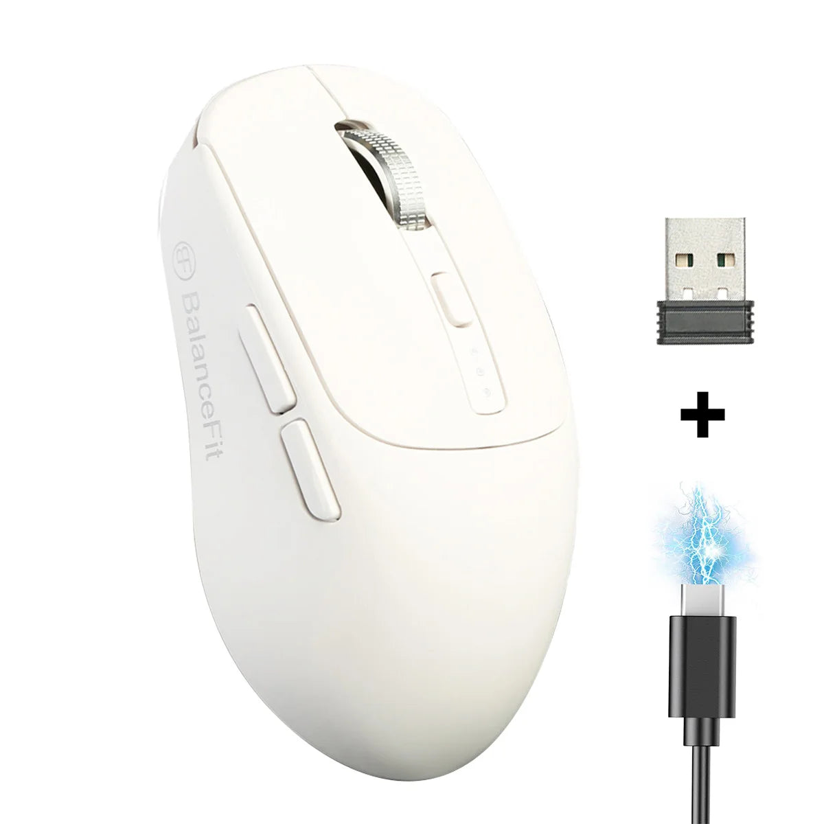 Wireless Mouse Bluetooth Compatible 5.2 USB 2.4Ghz Mice Ergonomic Wireless Office Mouse for iPad MacBook Tablet Laptop Computer