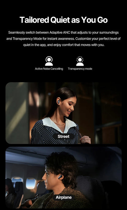 Baseus Inspire XP1 -50dB Adaptive ANC Wireless Earbuds Bluetooth 6.1 Dolby Audio 6 Mic ENC Wireless Earphones bud Sound by Bose
