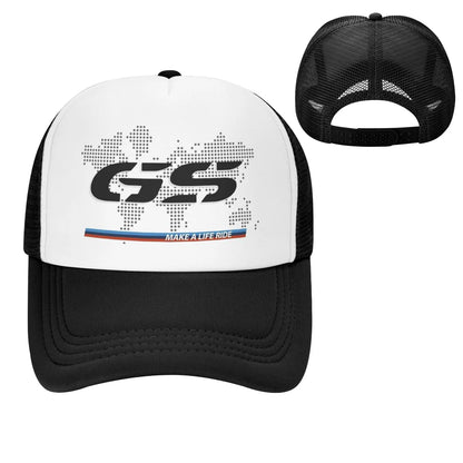 GS World Map Motorcycle Trucker Hat Adult Fashion Hats Sun Caps Fishing Hat Breathable Polyester Mesh Baseball Caps Summer