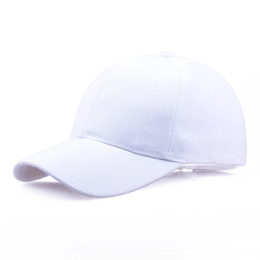 Boné de basebol preto de cor lisa, snapback ajustável, estilo casual hip-hop, para homem e mulher, unissexo