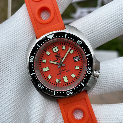 STEELDIVE New Arrival 44mm SD1974 Orange Dial Ceramic Bezel Super Luminous 200m NH35 Automatic Dive Watch with Milled Clasp