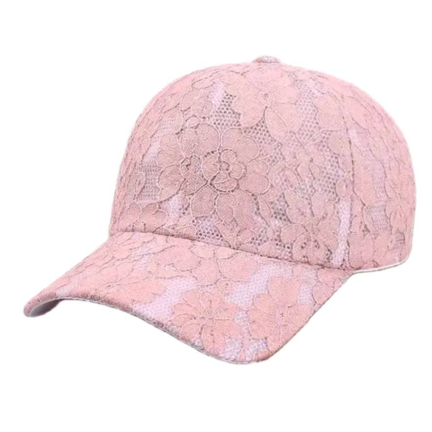 Princess-tyylinen pitsikirjailtu verkkokukka-kevät- ja kesämallinen naisten baseball-lippis, hengittävä naisten snapback-lippis, nuorille tytöille, BQ091