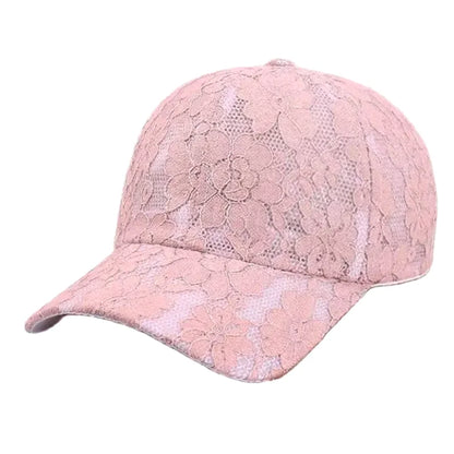 Princess-tyylinen pitsikirjailtu verkkokukka-kevät- ja kesämallinen naisten baseball-lippis, hengittävä naisten snapback-lippis, nuorille tytöille, BQ091