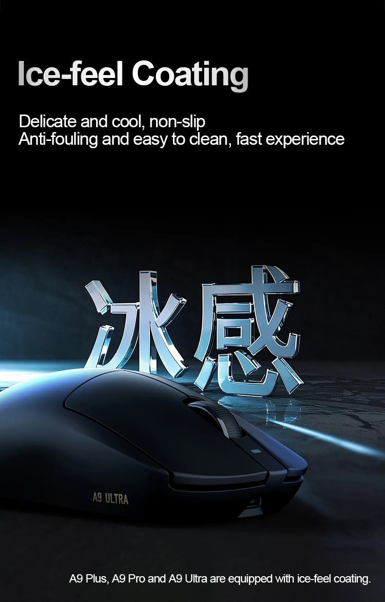 ATK Dragonfly A9 Ultra Wireless E-sports Gaming Mouse Ultra-lightweight Tri-mode Dual 8K Ergonomic Mice A9 Plus PAW3395/3950