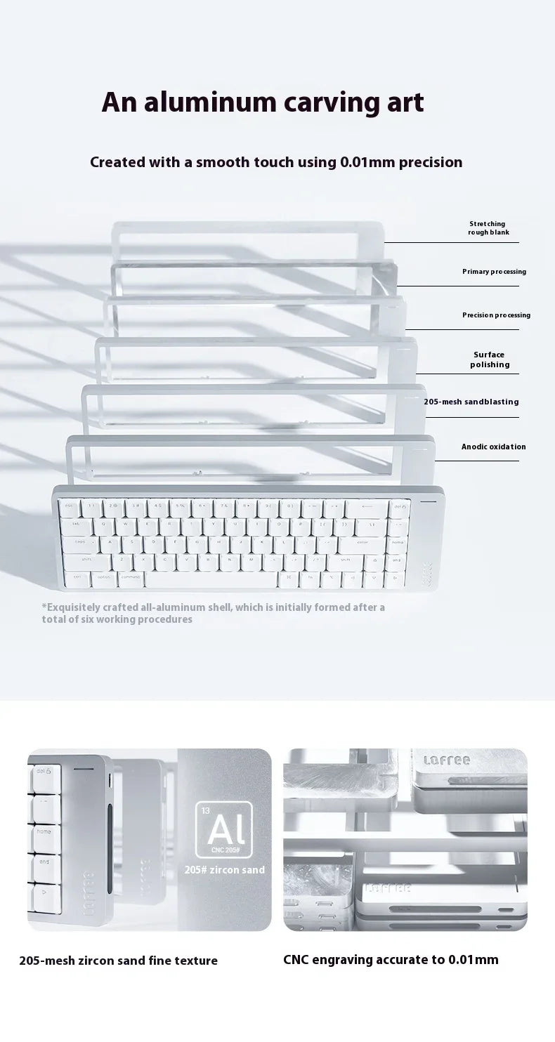Lofree FLOW2 Mechanical Keyboard Business Office Wireless Bluetooth Wired Quiet & Gentle Sound Compatible Mute Aluminum Lump
