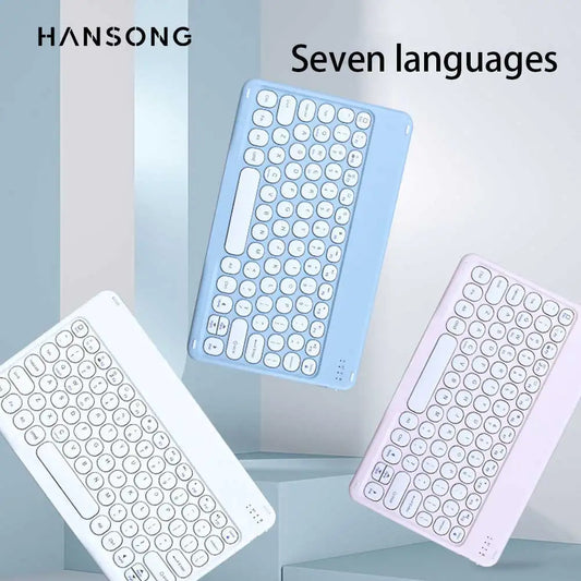 10 in Wireless Keyboard For Apple Xiaomi Huawei Samsung Bluetooth Mouse For iOS Android Windows System Round Keycaps Big Battery