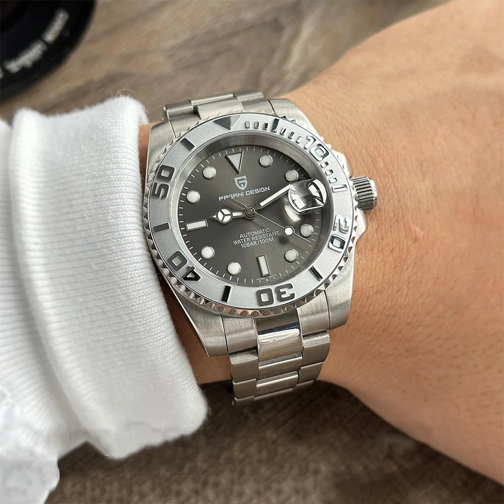 PAGANI DESIGN V2 Japan Mov't 40MM Luxury Men Mechanical Watch Sapphire Glass Ceramic Bezel Automatic Diving Watches for Men