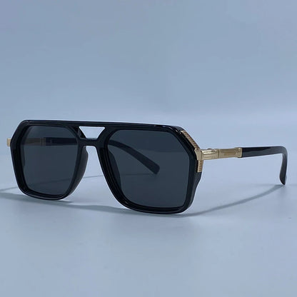 Vintage Steampunk Polarized Sunglasses Women Double Bridge Black 2026 Luxury Designer Driving Shades For Lady Fashion Eyewear