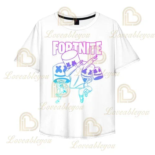 Boys Girls Cartoon T-shirt Fortnite T-shirt Battle Royale 3D 3 to 14 Years Victory Royale Game Kids Tops Teen Clothes