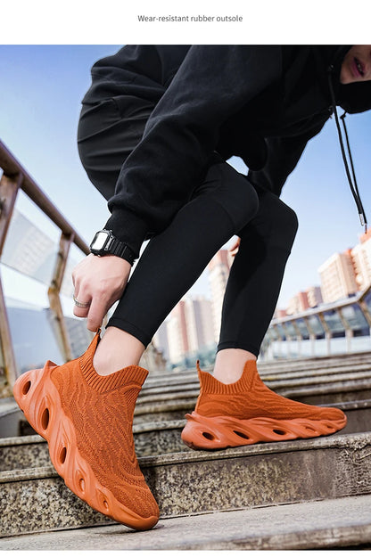 Classic Fashion Yellow Men's Running Shoes Comfort Socks Shoes Trainers Men Unisex Athletic Shoes Big Size 46 Zapatillas Hombre