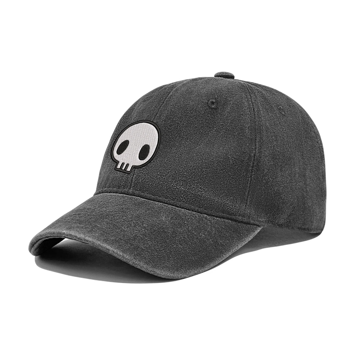 Retro stiliaus išplauta, susidėvėjusi beisbolo kepurė su išsiuvinėtu kaukolės motyvu, „Dad Hat“ stiliaus, vyrams ir moterims, kasdieninė, reguliuojama, lauko kepurė nuo saulės 260617