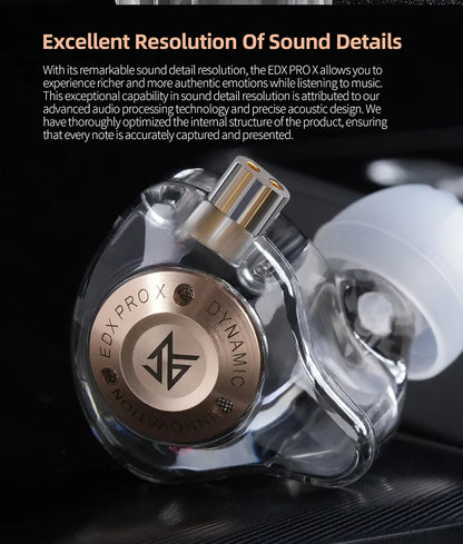 KZ EDX PRO X Wired Earphones HIFI Stereo Bass Earbud Gaming Sport Music Noise Cancelling Headset Detachable Cable