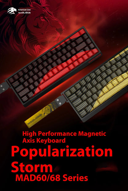 Madlions Mad 60He Magnetic Switch Mechanical Keyboard MAD68 Wired Keyboard Mad60he Custom MAD68he E-sports Gamer Keyboard Gifts