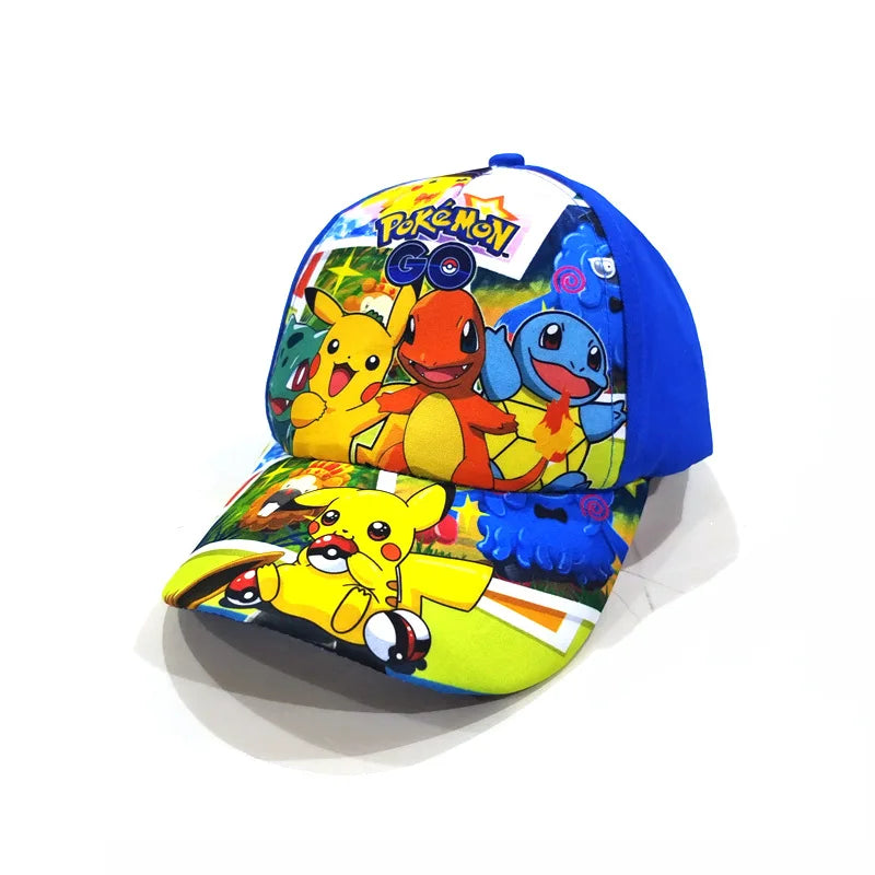 Kreslená baseballová čepice s motivem Pokémona Pikachu, nastavitelná, Pokemon Cosplay, Hip Hop, pro děti, dívky i chlapce, anime postavičky, hračky, dárky pro děti