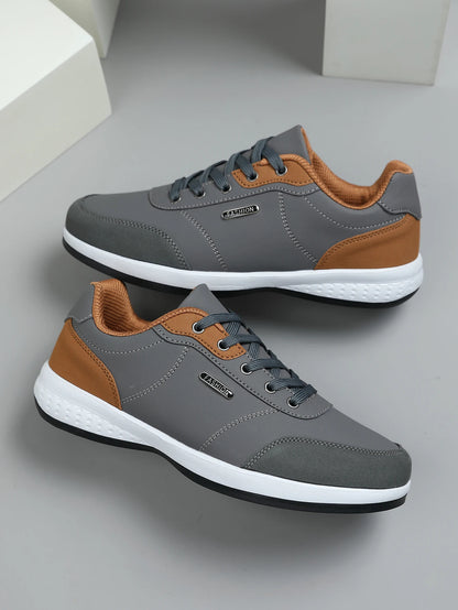 New Men's Four Seasons Waterproof Walking Shoes Casual Leather Sports Shoes Non-Slip Camping Shoes Men's Tennis Shoes