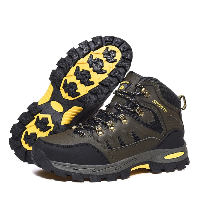 Outdoor Waterproof Hiking Boots for Men and Women, Spring and Autumn, Wear-Resistant Mountain Sports Boots, Hunting Sports Shoes