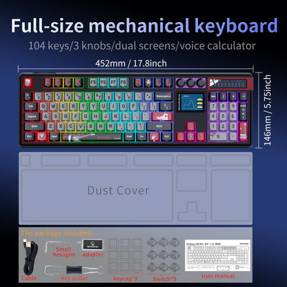 SKYLOONG GK104 Pro Wireless Mechanical Keyboard 100% Custom Keyboard Hot-Swapp Low-noise Switch for PC Gamer office Accessoies