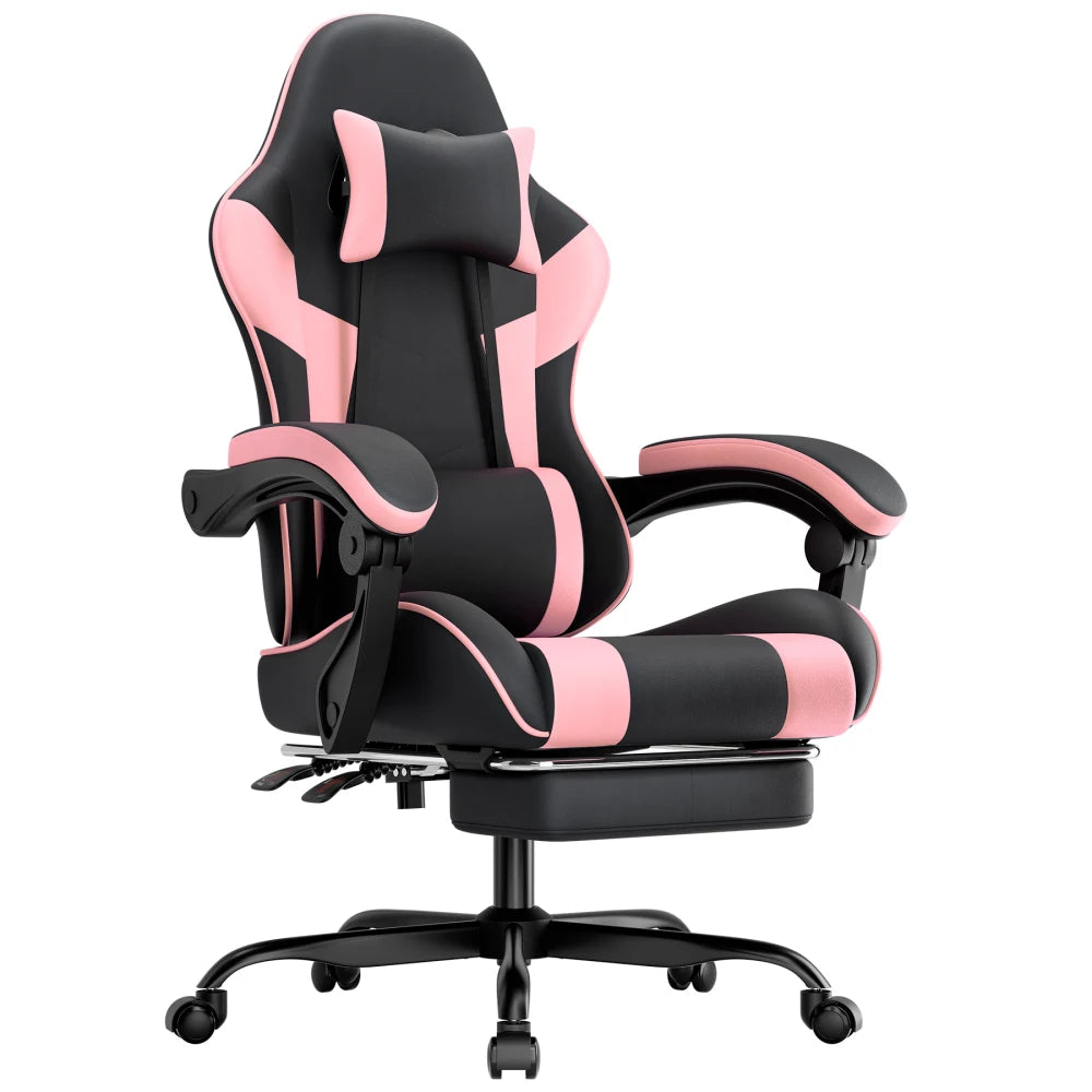 Ergonomic Computer Gaming Chair with Waist Support, Breathable PU Leather Office Chair, Seat Height and Backrest Adjustable