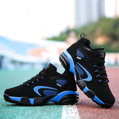 Zapatillas deportivas modernas de talla grande para hombre con bloques de color, cómodas, antideslizantes, con cordones, casuales y resistentes para actividades al aire libre masculinas