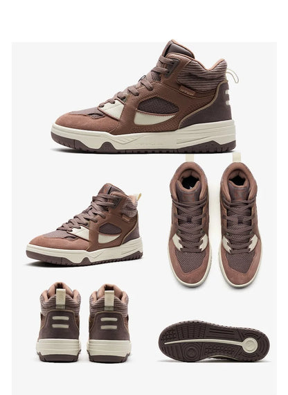 Xtep Skateboarding Shoes Men Wear-Resistant Comfortable Fashion Sport Shoes Shock Absorption High Top Sneakers 877419310024