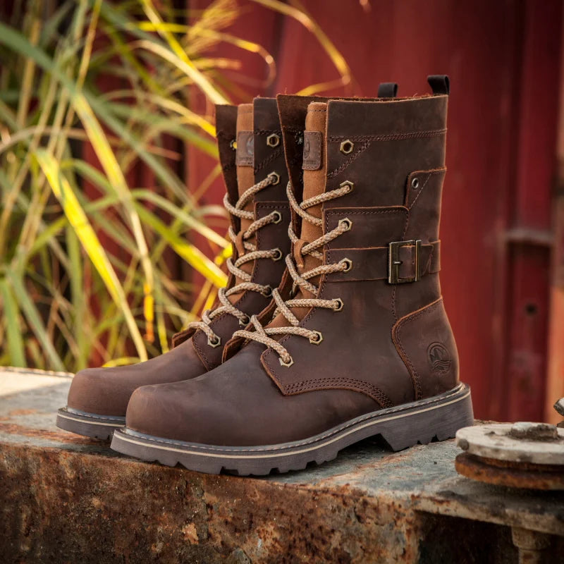 ROCKROOSTER Hiking shoes Men waterproof hunting Boots Tactical Desert Combat Boots trekking Ankle mountian cow Leather Sneakers