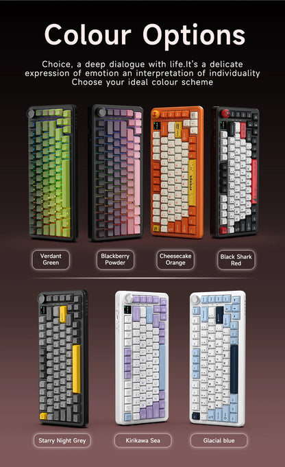 AJAZZ AK820 MAX PLUS Tri-mode TFT Screen Gaming Keyboard 8000mAH dual system hot swap FR4/PC Plate Volume Knob