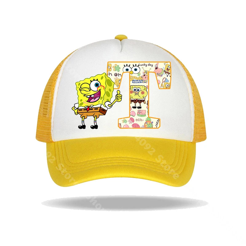 SpongeBob SquarePanted Baseball Cap Kids Adults Letter Print Sun Hats Anime Cartoon Adjustable Peaked Caps Summer Casual Hat New