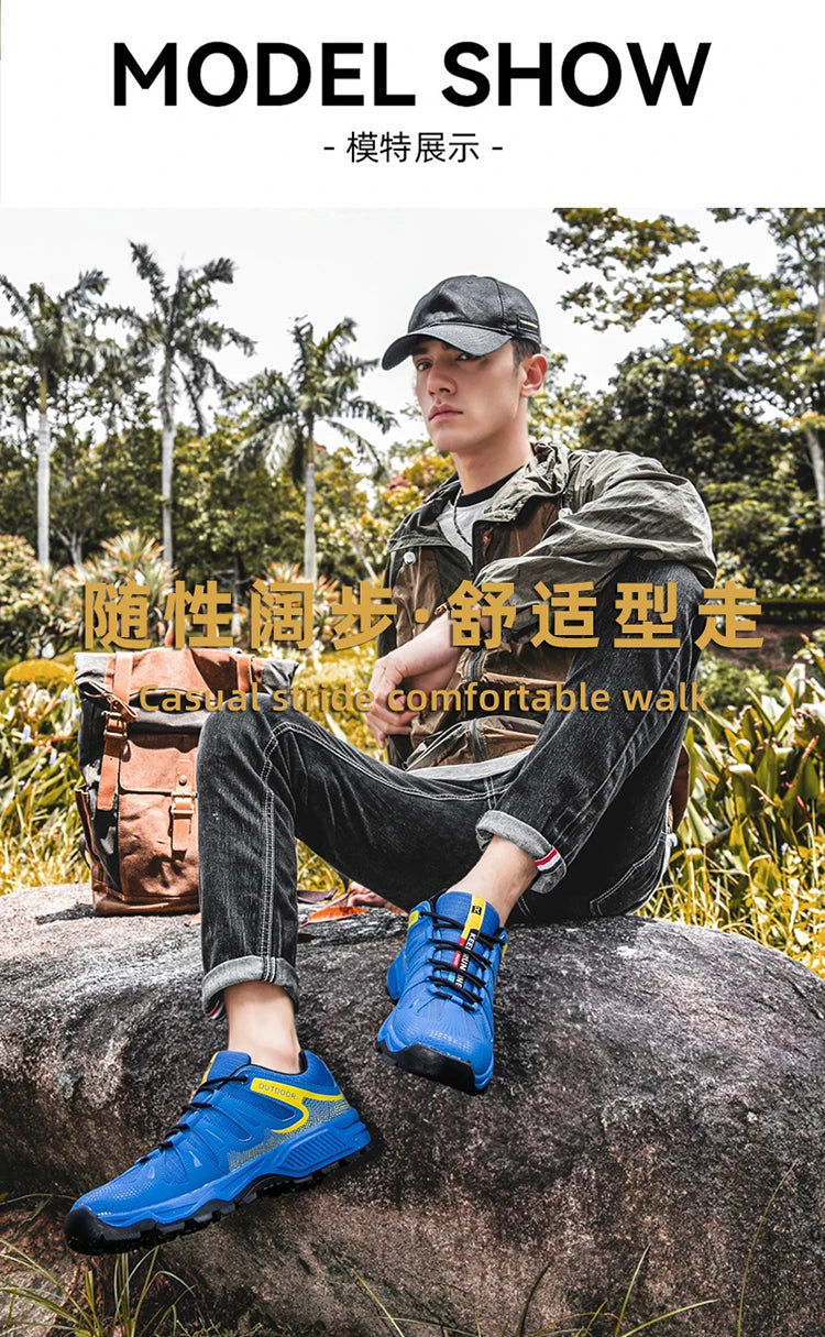 New Outdoor Men's Shoes Men's Anti-Slip Mountaineering Shoes Travel Hiking Adventure Footwear Fashionable Casual Sneakers