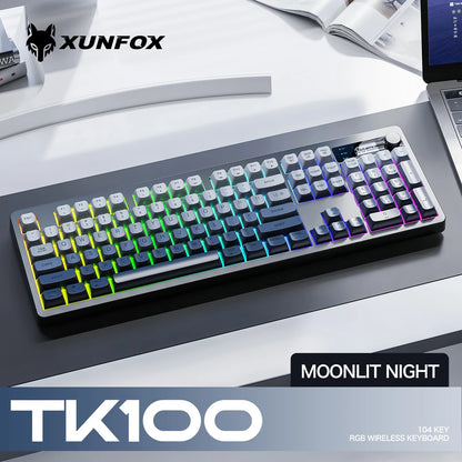 XUNFOX  TK100 wireless 2.4 keyboard Bluetooth dual-mode game silent office notebook universal keyboard