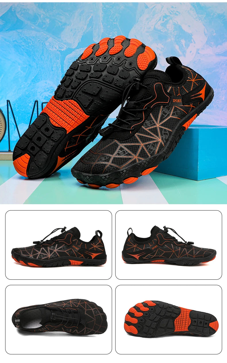 New Barefoot Wading Shoes Men and Women Mesh Quick-Drying Beach Shoes Outdoor Non-Slip Swimming Shoes Unisex Water Sports Shoes