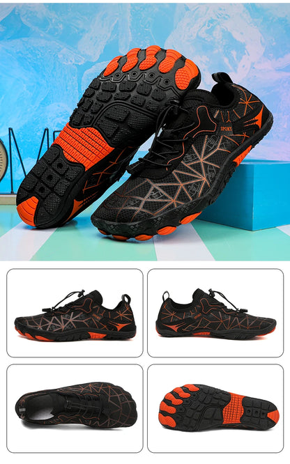 New Barefoot Wading Shoes Men and Women Mesh Quick-Drying Beach Shoes Outdoor Non-Slip Swimming Shoes Unisex Water Sports Shoes
