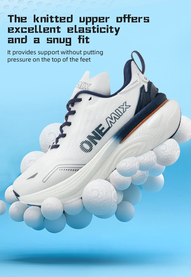 ONEMIX Bumper Max Jogging Running Shoes, Unisex Lightweight Sneakers, Road Wear-Resistant, Fashion Sports Fitness Shoes