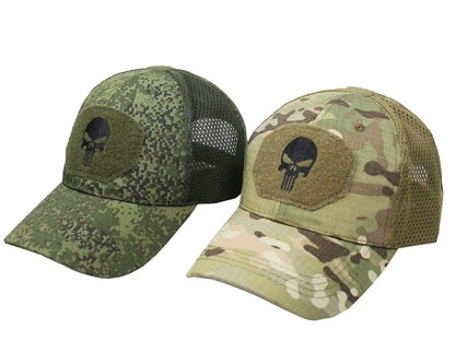 Camouflage Baseball Cap Mesh Breathable Special Forces Tactical Camo Hat Skull Duck Visor Hat