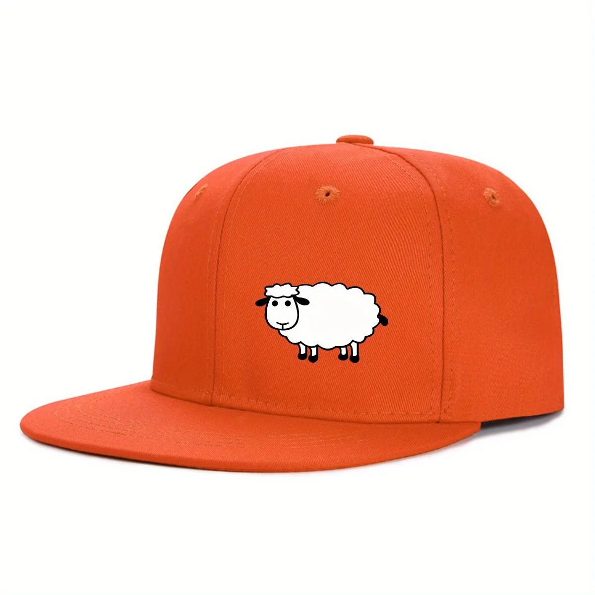 Unisex Adjustable Baseball Cap - Street Style Flat Brimmed Sheep Pattern Hat Casual Versatile And Personalized Hat