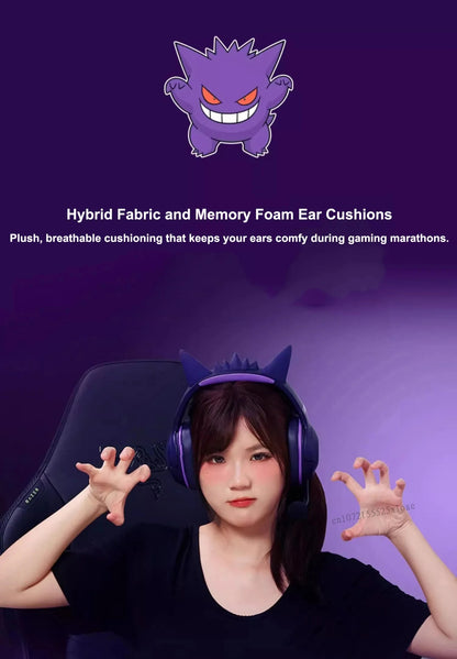Razer Pokemon Gengar Edition RGB Kraken Kitty V2 Wired USB Gaming Headset - TriForce 40mm Drivers - HyperClear Cardioid Mic