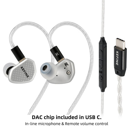 Angelears Kefine Klean SV 10mm DLC Diaphragm Dynamic Driver IEMs Hi-Fi In-ear Earphone with Nozzles and SPC Cable