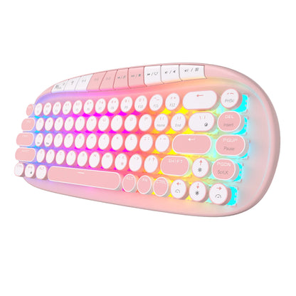 RK ROYAL KLUDGE ROUND Retro Punk Mechanical Keyboard 2.4G Wireless Bluetooth USB 68 Keys RGB Hot Swap Typewriter Gamer Keyboard