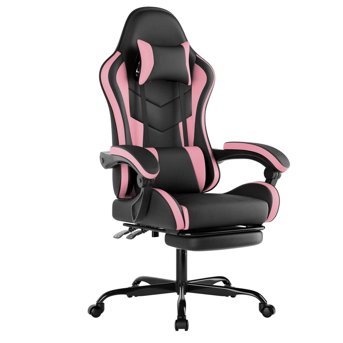 WOTSTA Gaming Chair with Footrest Gamer Chairs Ergonomic with Lumbar Cushion Headrest Height Adjustable Computer Chair