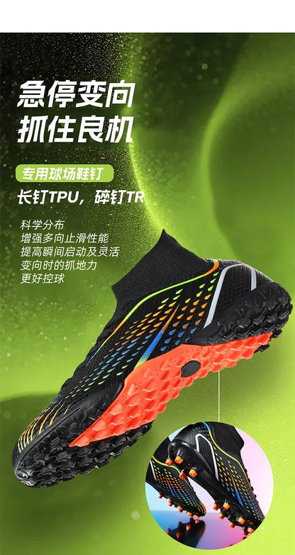 Men's Football Field Boots Ultralight Turf Indoor Society Training Soccer Shoes Cleats for Kids Sneakers TF/FG Football Shoes