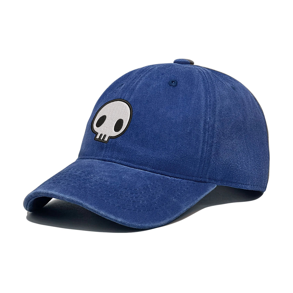 Retro stiliaus išplauta, susidėvėjusi beisbolo kepurė su išsiuvinėtu kaukolės motyvu, „Dad Hat“ stiliaus, vyrams ir moterims, kasdieninė, reguliuojama, lauko kepurė nuo saulės 260617