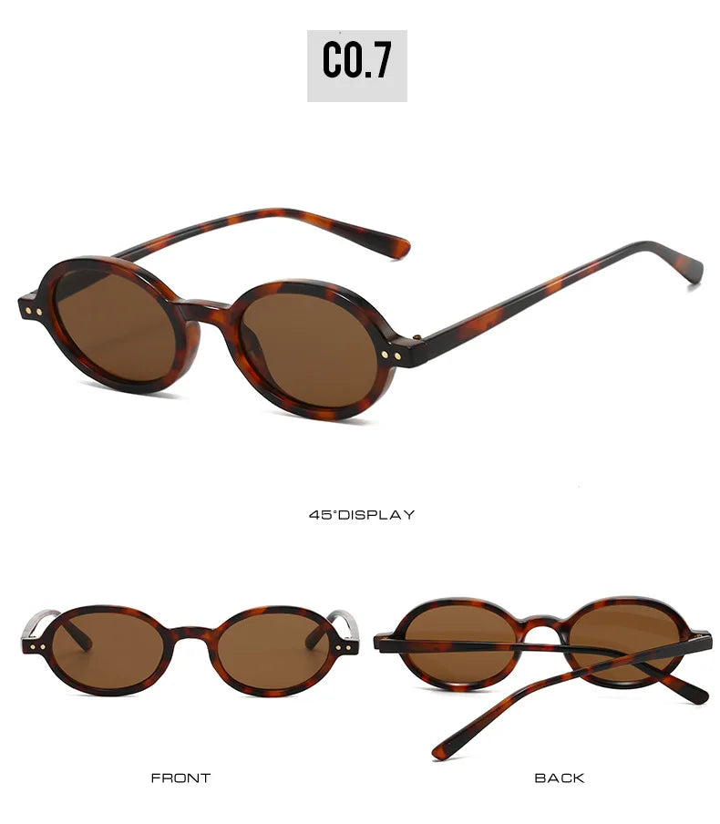 2026 Retro Small Round Frame Eyewear | Double Gold Rivet Accent | High-End Styling Sunglasses