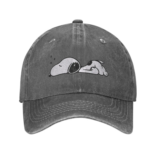 Sleeping Snoopy Baseball Caps Casual Distressed Washed  Snapback Cap Unisex Style Outdoor Summer Adjustable Caps Hat