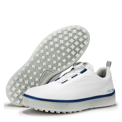 Couple Golf Shoes  Men's White Waterproof  Rotating buckle Fitness Spikeless Non slip Golf Golfer Training Golf Sneakers Women