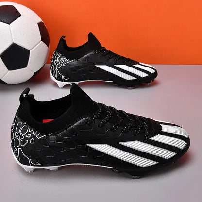 Professional Men's Ankle Football Boots Outdoor Grass Cleats Unisex Soccer Shoes Long Spikes FG Football Shoes Chuteira Society