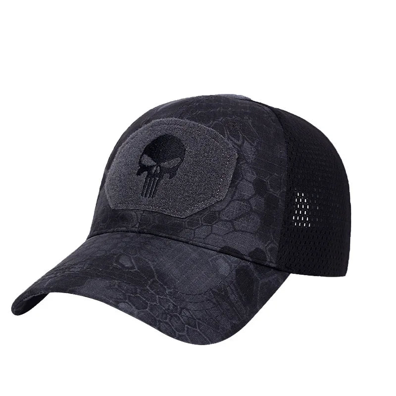 Camouflage Plaid Military Training Cap Spring Summer Outdoor Sports Sunshade Sun Protection Mesh Hat Casual Peaked Cap